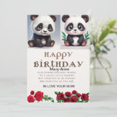 Panda croustillant, Carte Anniversaire Écrit (Debout devant)