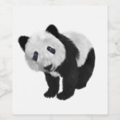 Panda Cub Gereserveerde tabel Wijn Etiket (Enkel label)