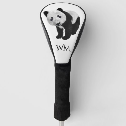 Panda Cub Persoonlijke Initialen Golfheadcover (Voorkant)