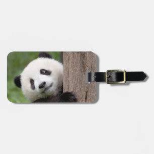 Panda cub schilderij bagagelabel