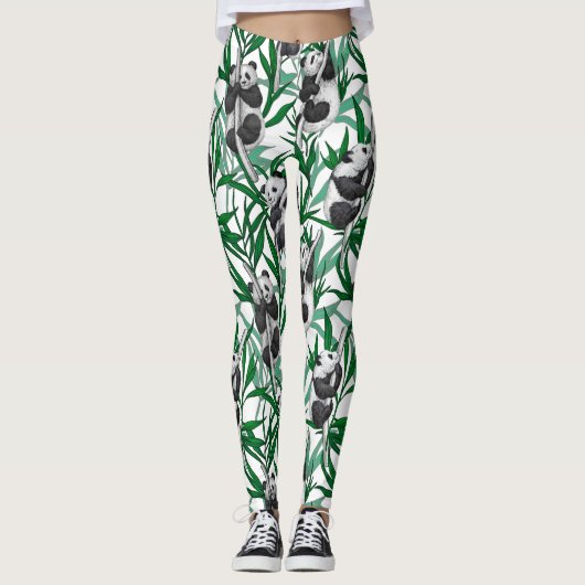 Panda cubs op leggings (Voorkant)