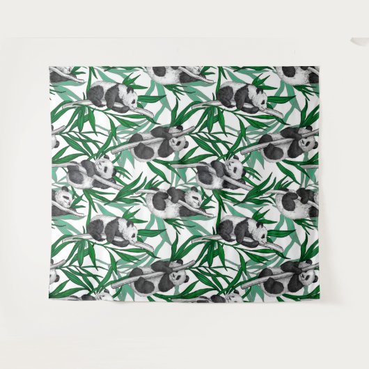 Panda cubs op wandkleed (Voorkant (horizontaal))