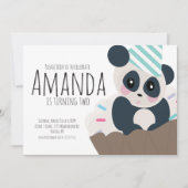 Panda Cupcake Sprinkles Anniversaire Invitation Po (Devant)