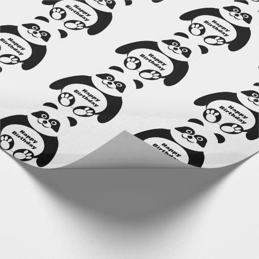 Panda Custom Birthday Cadeaupapier (Hoek)