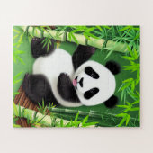 Panda Cute Dans Le Puzzle De La Forêt De Bambou (Horizontal)