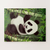 Panda Cute Dans Le Puzzle De La Forêt De Bambou (Horizontal)