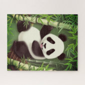 Panda Cute Dans Le Puzzle De La Forêt De Bambou (Horizontal)