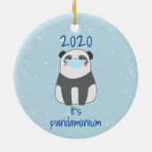 Panda Cute Kerstmis Masker 2020 Keramisch Ornament (Achterkant)