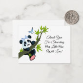 Panda Cute Sur La Carte de remerciements Arbre (Devant/Arrière en situation)