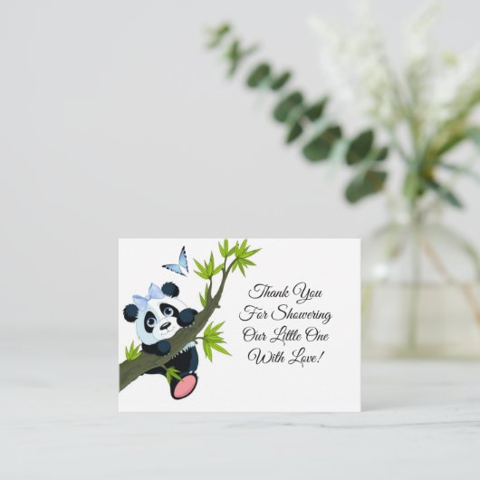 Panda Cute Sur La Carte de remerciements Arbre (Debout devant)
