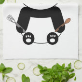 Panda dans la serviette casquette de la cuisine du (Plié)