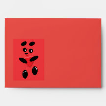 Panda dans l'enveloppe rouge amoureuse
