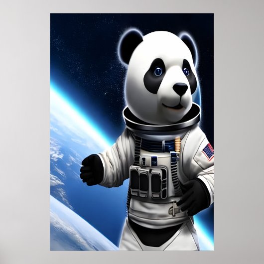 Panda dans l'espace | AI Art Poster (Devant)