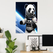 Panda dans l'espace | AI Art Poster (Bureau à domicile)