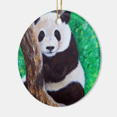 Panda dans un arbre Peinture de céramique ornement (Gauche)