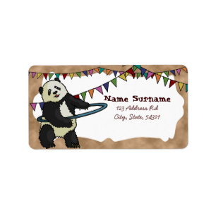 Panda de Hoola Hooping, étiquettes