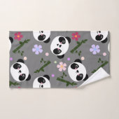 Panda de Kawaii sur le gris (Serviette à main)