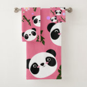 Panda de Kawaii sur le rose (En situation)