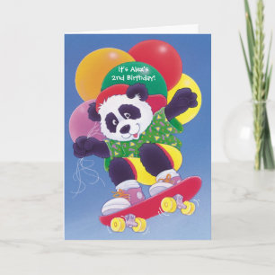 Panda de skateboard d'anniversaire invitations per