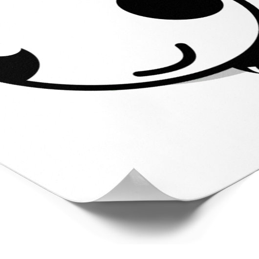 panda de style animé mignon avec affiche feuille (Coin)