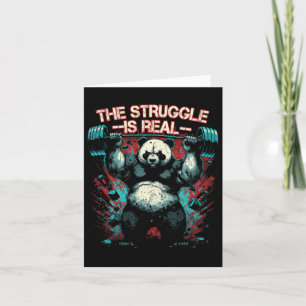 Panda Deadlift Gym Bodybuilding De strijd is rood Kaart