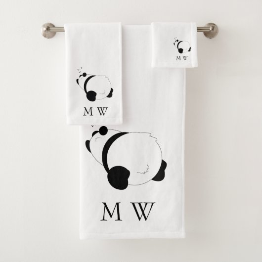 Panda Design met monogram Bad Handdoek (Insitu)