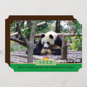 Panda détendu et Bonne Année! Carte /Chine (Devant / Derrière)