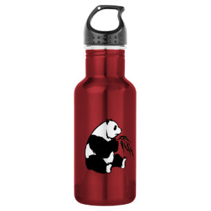 Panda die Bamboe eten Waterfles