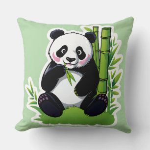 Panda die bamboebladeren eet kussen