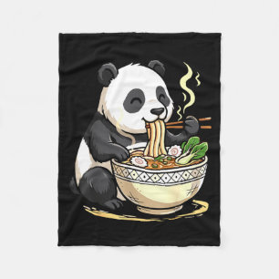 Panda die grappige Ramennoedels eet Fleece Deken