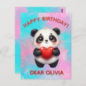 Panda die hart vasthoudt briefkaart (Voorkant / Achterkant)