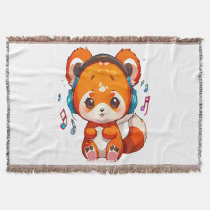 Panda die naar Kpop-muziek luistert Deken