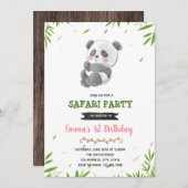 Panda douche verjaardagsfeestje uitnodiging (Voorkant / Achterkant)
