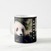 PANDA doux personnalisé de tasse MÂCHANT SUR le (Devant gauche)