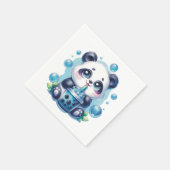 Panda Drink Blue Boba Bubble Tea Servet (Hoek)