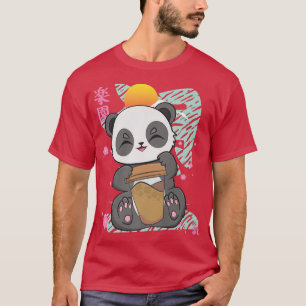 Panda Drink het Beer Coffee Kawaii Cub Moka Barist T-shirt
