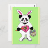 Panda Easter Bunny Drawing Briefkaart (Voorkant / Achterkant)