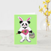 Panda Easter Bunny Drawing Kaart (Gele Bloem)