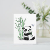 Panda Eating Bamboo Briefkaart (Staand voorkant)