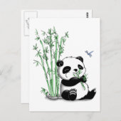 Panda Eating Bamboo Briefkaart (Voorkant / Achterkant)