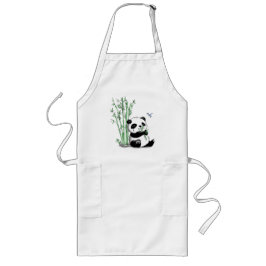 Panda Eating Bamboo Lang Schort