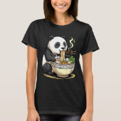 Panda Eating Funny Ramen Noodles T-shirt (Voorkant)