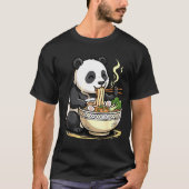Panda Eating Funny Ramen Noodles  T-shirt (Voorkant)
