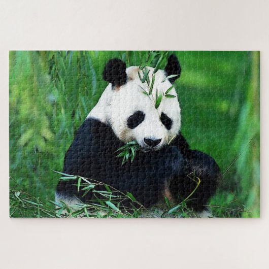 Panda Eating Leaves Legpuzzel (Horizontaal)