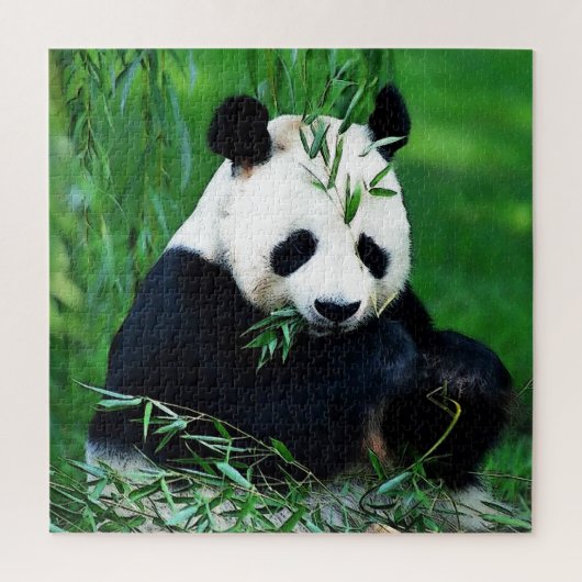 Panda Eating Leaves Legpuzzel (Verticaal)