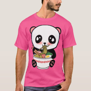 Panda Eating Ramen Cute Kawaii Noodles T-shirt
