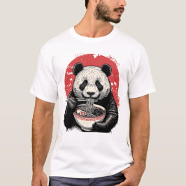 Panda Eating Ramen  Japanse kunst T-shirt