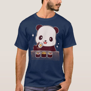 Panda Eating Sushi Cute Panda Beer Lovers T-shirt