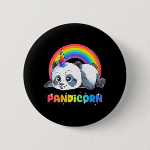 Panda Eenhoorn Pandicorn Meisjes Regenboog Pandaco Ronde Button 5,7 Cm