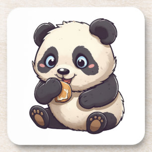 Panda eet een koekje bier onderzetter